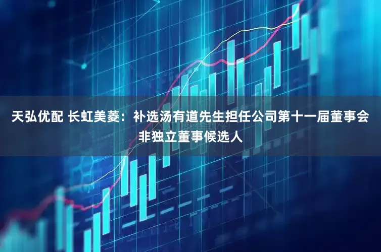 天弘优配 长虹美菱：补选汤有道先生担任公司第十一届董事会非独立董事候选人